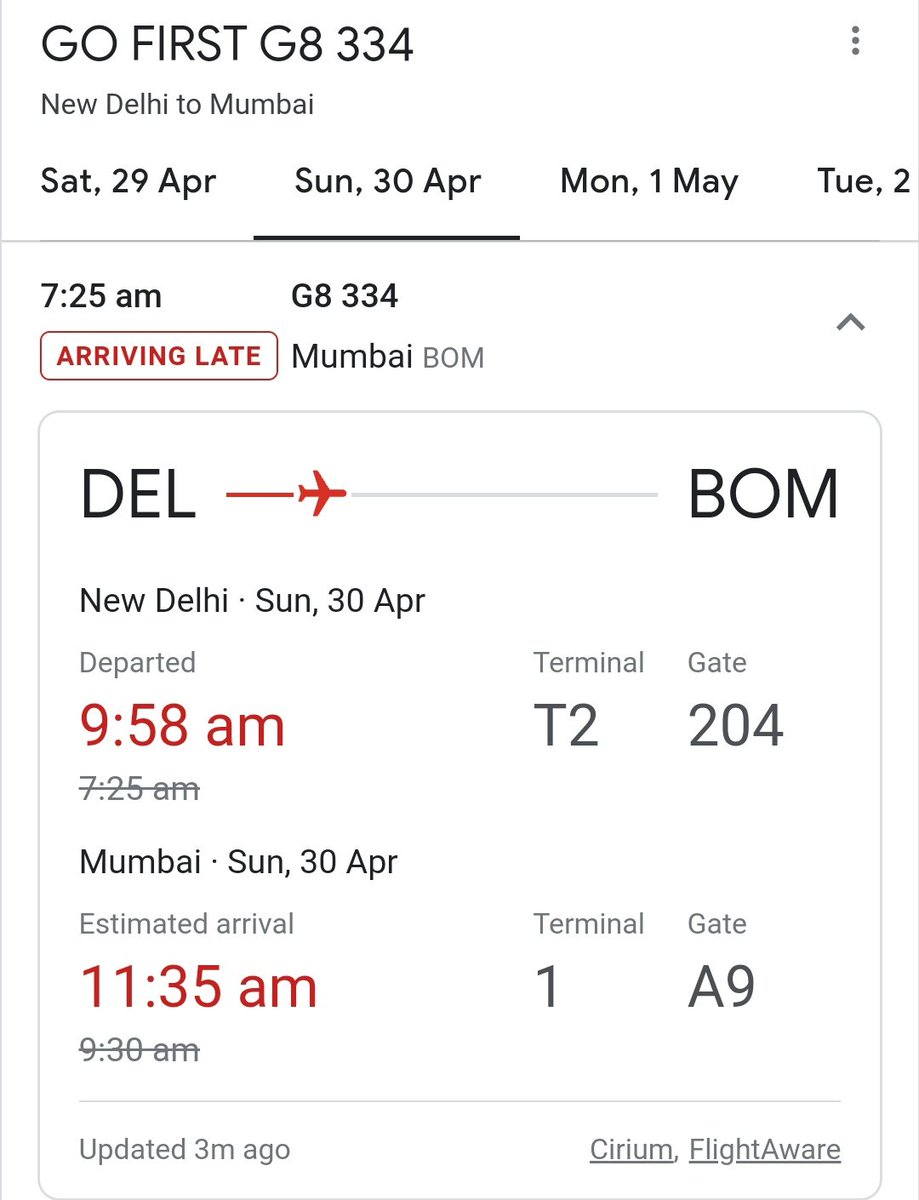ranjanmudit's tweet photo. @GoFirstairways This is pretty AI based response.
Can we get flight rescheduled to 9 am/ 930 am or let flight start flying on time ?
Else if the delay is continuously like this, I would want full refund for my May month end flight.
P.S. l will prove the daily delays. This is yesterday and today https://t.co/1iGj3kGQN4