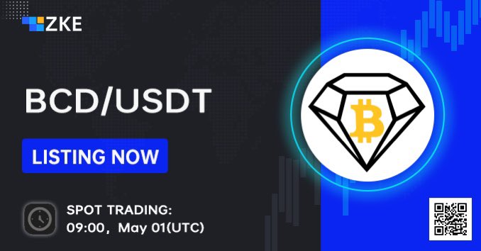 #ZKE will list BCD/USDT @BitcoinDiamond_ on our digital assets platform on May 01/2023! 

💰Trading pair: BCD/USDT
💎Trade Feature: May 01, 2023, 9:00(UTC) 

🔗Link: support.zke.com/article/zke-wi…

#Crypto #web3 #SPOT