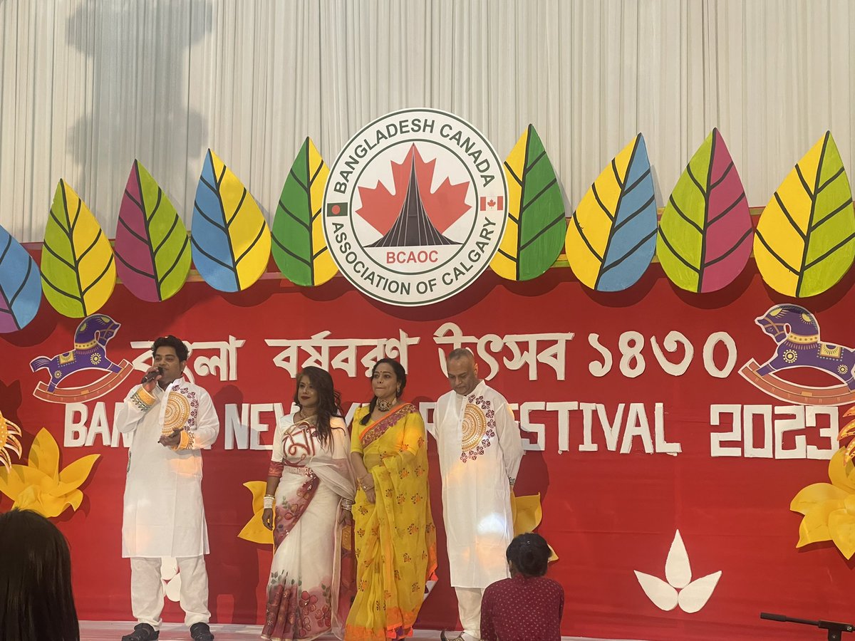 Aryan_Sadat's tweet photo. Thank you so much Bangladesh Canada Association Of Calgary  - BCAOC president brother Kois Chy and general secretary brother Shuvro Das Shuvo  and brother Zubayer Siddiquee for inviting me to celebrate Bangla New year 2023.  

Happy Bangla new year 2023! #aryansadat https://t.co/4z7rSoF9vL