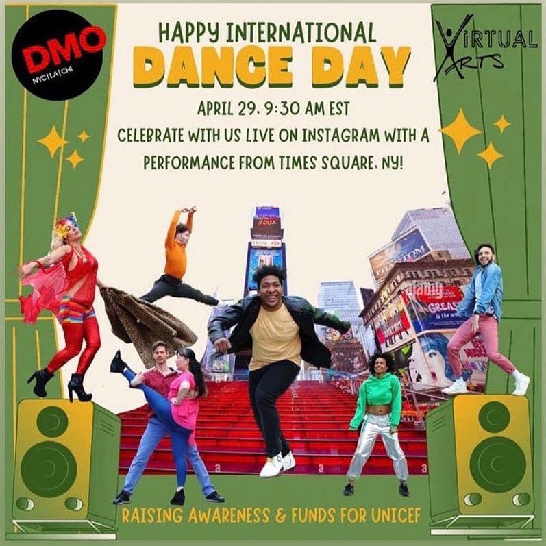 VirtualArtsProd's tweet photo. What rain?!! #gottadance #internationaldanceday2023 #livefromtimessquare 

Another inspiring collab with @dancemolinari raising awareness about the value and importance of dance and dance education around the world on #internationaldanceday created and organized by @unesco! https://t.co/HYFakWz2Vj