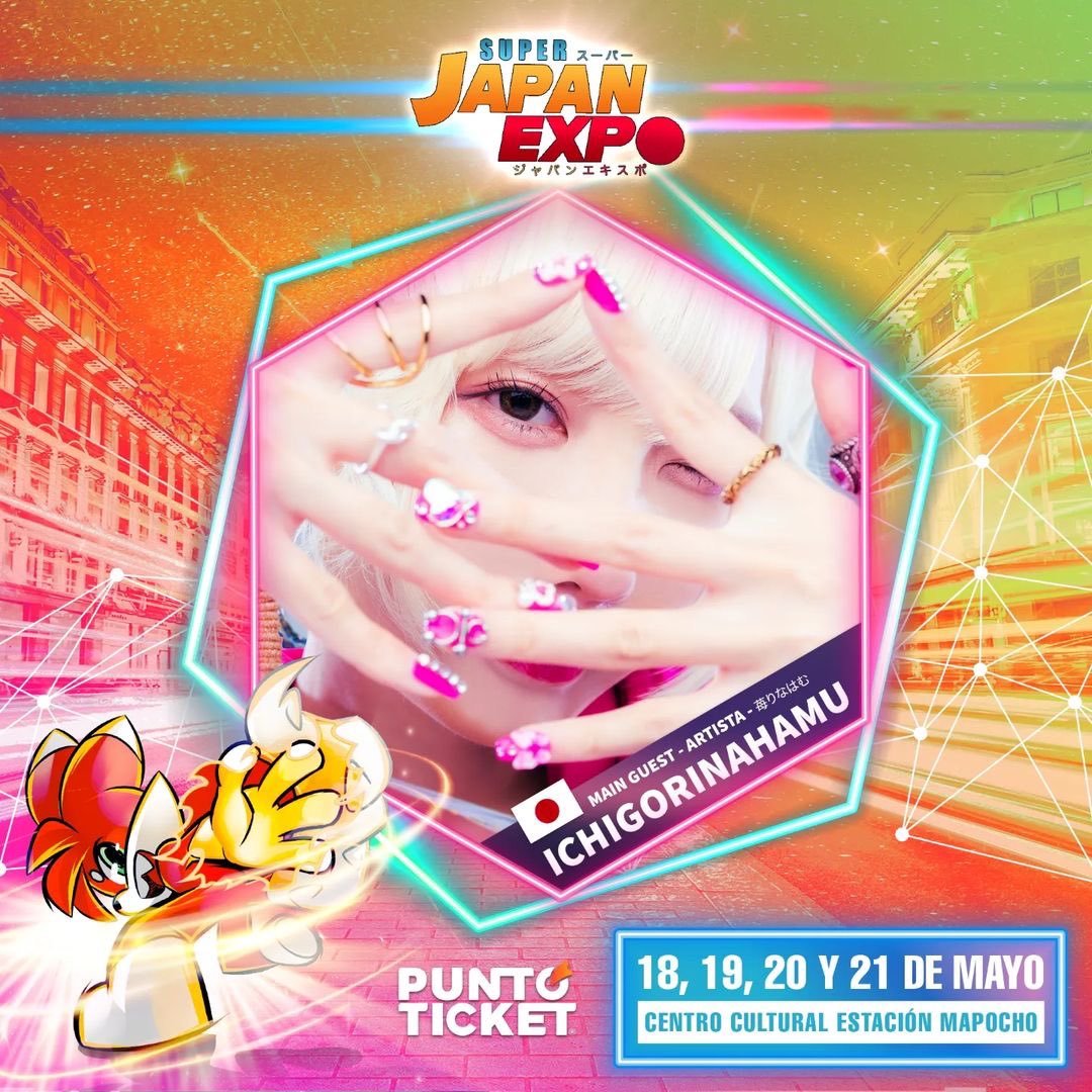 rinahamu's tweet photo. 【SUPER JAPAN EXPO 出演決定】

来月 5/18-21
初 チリ🇨🇱でソロライブ！！

チリで開催されるフェス
SUPER JAPAN EXPOに
出演します💛

https://t.co/a009NLmRUE

DJ @KOTONOHOUSE 
LIVE PAINT @_kiato 
VJ @chlumill 

最強はむちゃんチームで参戦❤️❤️❤️ https://t.co/IsRILLR4Dp