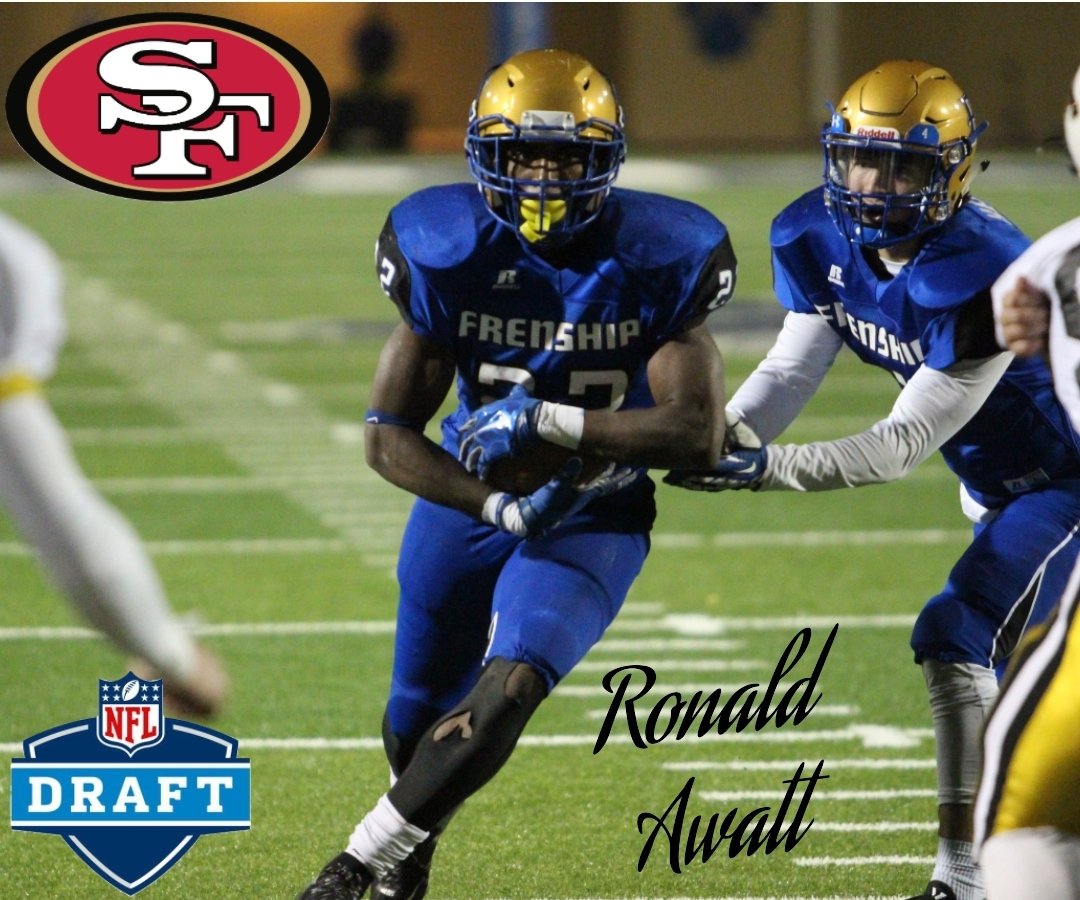 ChadK3Dad's tweet photo. Congrats to @FrenshipHS alum @YungBucket_Ron, who signed a free agent contract with the @49ers after today's draft. We are all so very proud of you. Still lots of work to do! Go be great! @SemperImpetus #FrenshipNation #ItsAGreatDayToBeATiger #onceatiger #alwaysatiger #dowork https://t.co/kd7anQNrnl