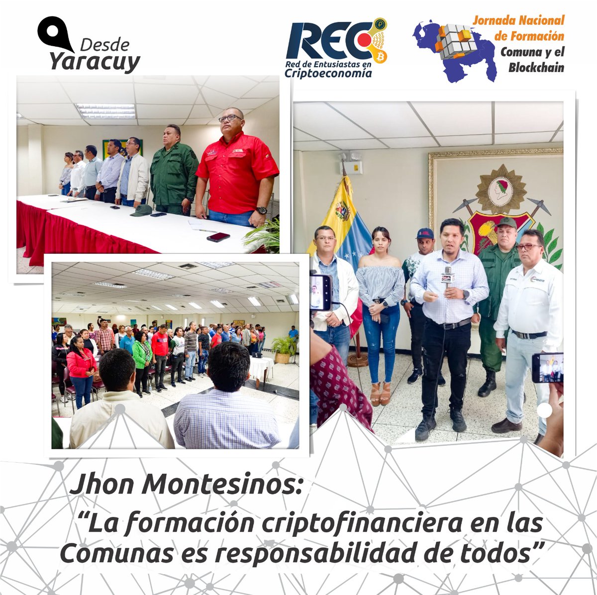 jayamarc's tweet photo. #Yaracuy Importante Jornada Nacional de Formación COMUNA Y EL BLOCKCHAIN, realizada en el Centro de Prensa del Municipio Independencia del estado Yaracuy. 
"La Formación Criptofinanciera de las Comunas es responsabilidad de todos". -  @jhon_montesinos
#YoSoyREC 
#EncuentroComunal https://t.co/q3OAHD8YIX