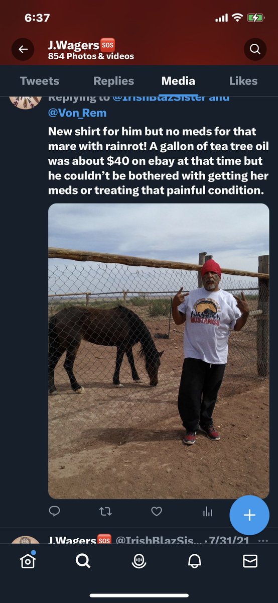 PyrettaJ's tweet photo. @Ancestorscreate @standingrock68 See now THATS what a proper stable looks like! It has SHELTER from heat and bad weather. Horses don’t have to be TIED to corral fencing strung together with bale wire and scraps of wood. Horses have proper FOOD and WATER! AND STILL YOU SUPPORT THIS ANIMAL MURDERER!!! HOW?? https://t.co/W7xeZgyjoC