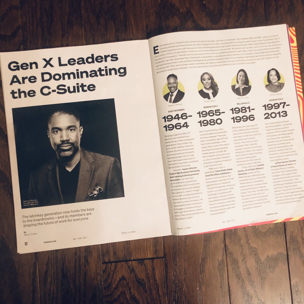 adrionporter's tweet photo. I am honored to be featured in the latest issue of 
@Essence magazine, with Super Bowl quarterback Jalen Hurts as its cover star. 💪🏾
 
Check out the story "#GenX Leaders Are Dominating the C-Suite" penned by the wonderful Ebony Flake (@EbDawn_). 

Thank you dearly! #ESSENCE 🙏🏾🙏🏾 https://t.co/KUfpaHI4BJ
