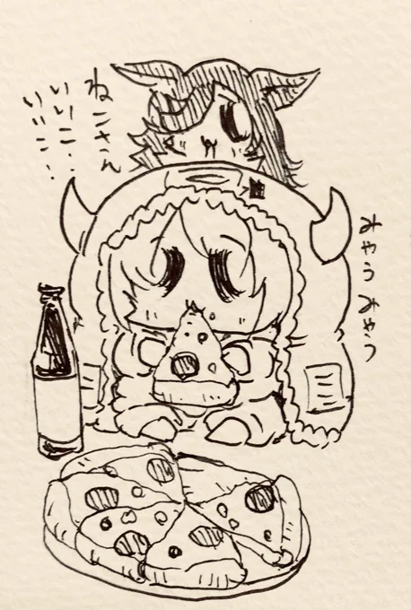 猫(甜花ちゃん)にエサあげてる半ライス