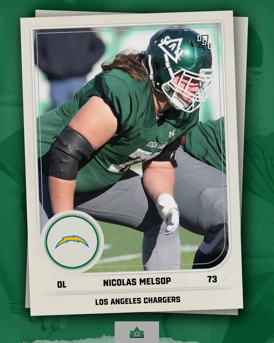 DeltaStateFB's tweet photo. 🟢⚡ Join us in congratulating Nic Melsop for signing with the Los Angeles Chargers!

#WhereChampionsPlay
#BoltUp https://t.co/tDaUwkGZgy