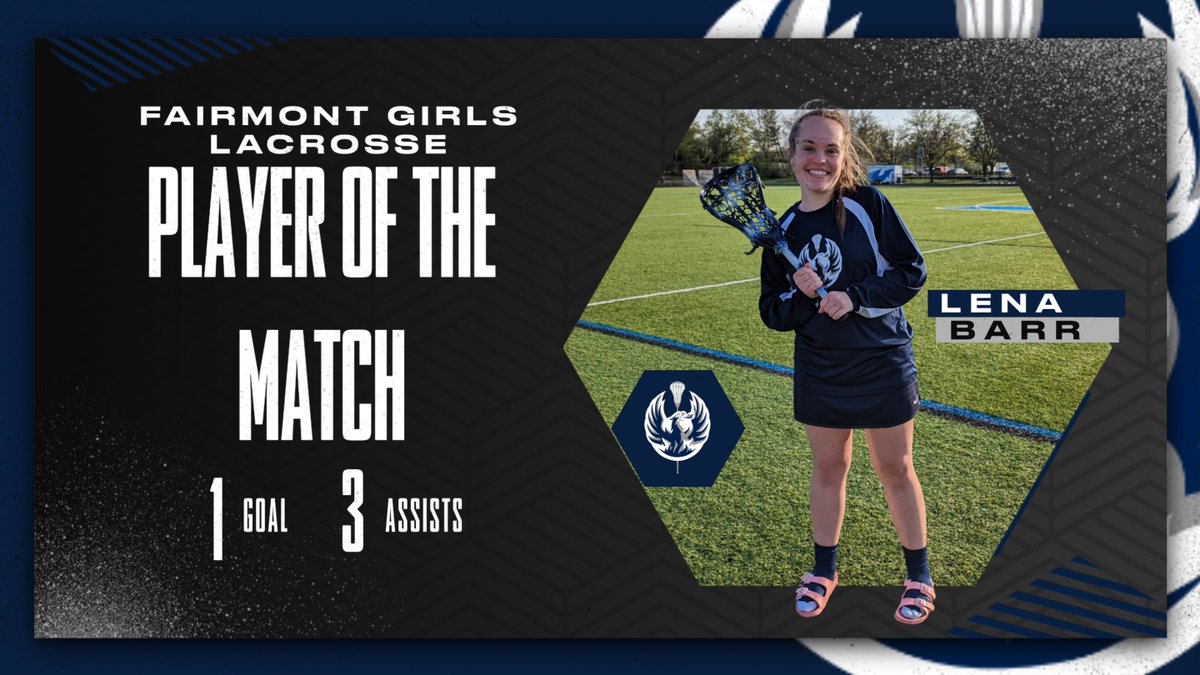 KFHS Women's Lacrosse (@kfhsgirlslax) on Twitter photo Our Player of the Match goes to.... Lena Barr!!! Lena was an all out team player today. She made some great plays to get her teammates some goals and even secured one for herself. Great job Lena!
#Us. #WingsUp #Humility #Integrity #Passion
<a href="/FHSAthletics1/">Fairmont Firebird Athletics - Chris Weaver, AD</a> <a href="/SWOH_W_Lacrosse/">SWOHWomensLacrosse</a> Our Player of the Match goes to.... Lena Barr!!! Lena was an all out team player today. She made some great plays to get her teammates some goals and even secured one for herself. Great job Lena!
#Us. #WingsUp #Humility #Integrity #Passion
<a href="/FHSAthletics1/">Fairmont Firebird Athletics - Chris Weaver, AD</a> <a href="/SWOH_W_Lacrosse/">SWOHWomensLacrosse</a>