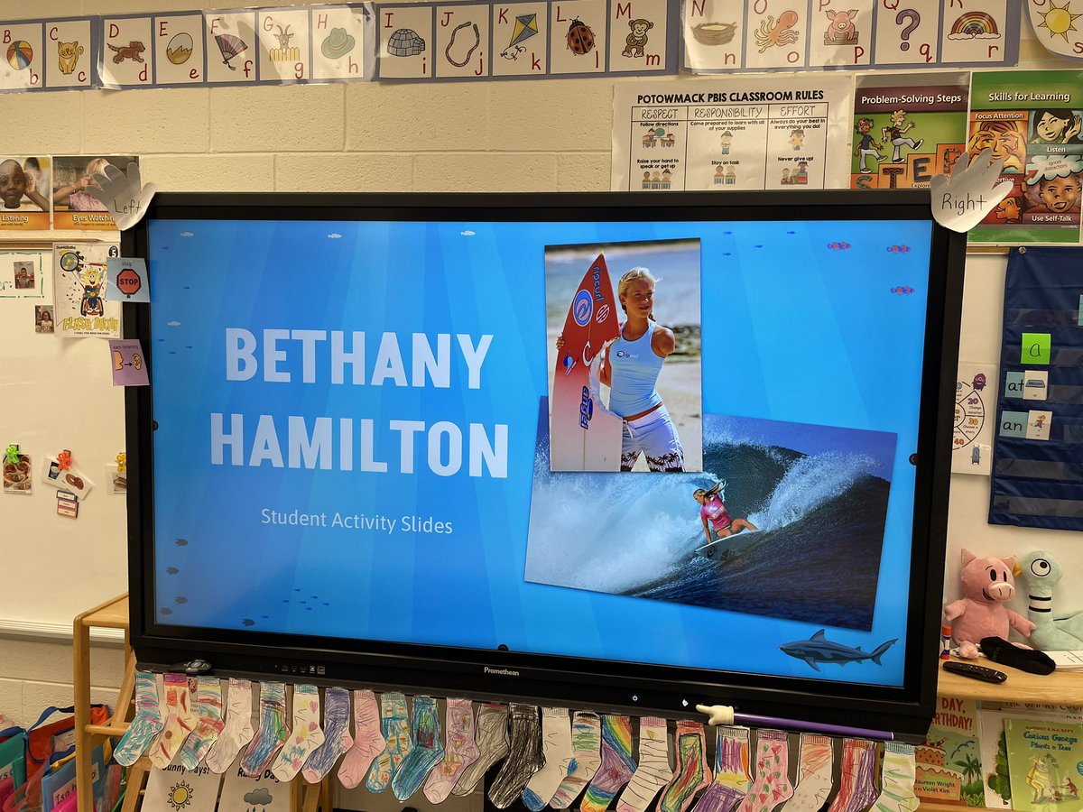 Ms_Murraysclass's tweet image. Thank you @bethanyhamilton for teaching us what it looks like to have true courage and faith! You were the perfect choice for our Role Model Friday this week! #EaglesDeserveIt @PotowmackES