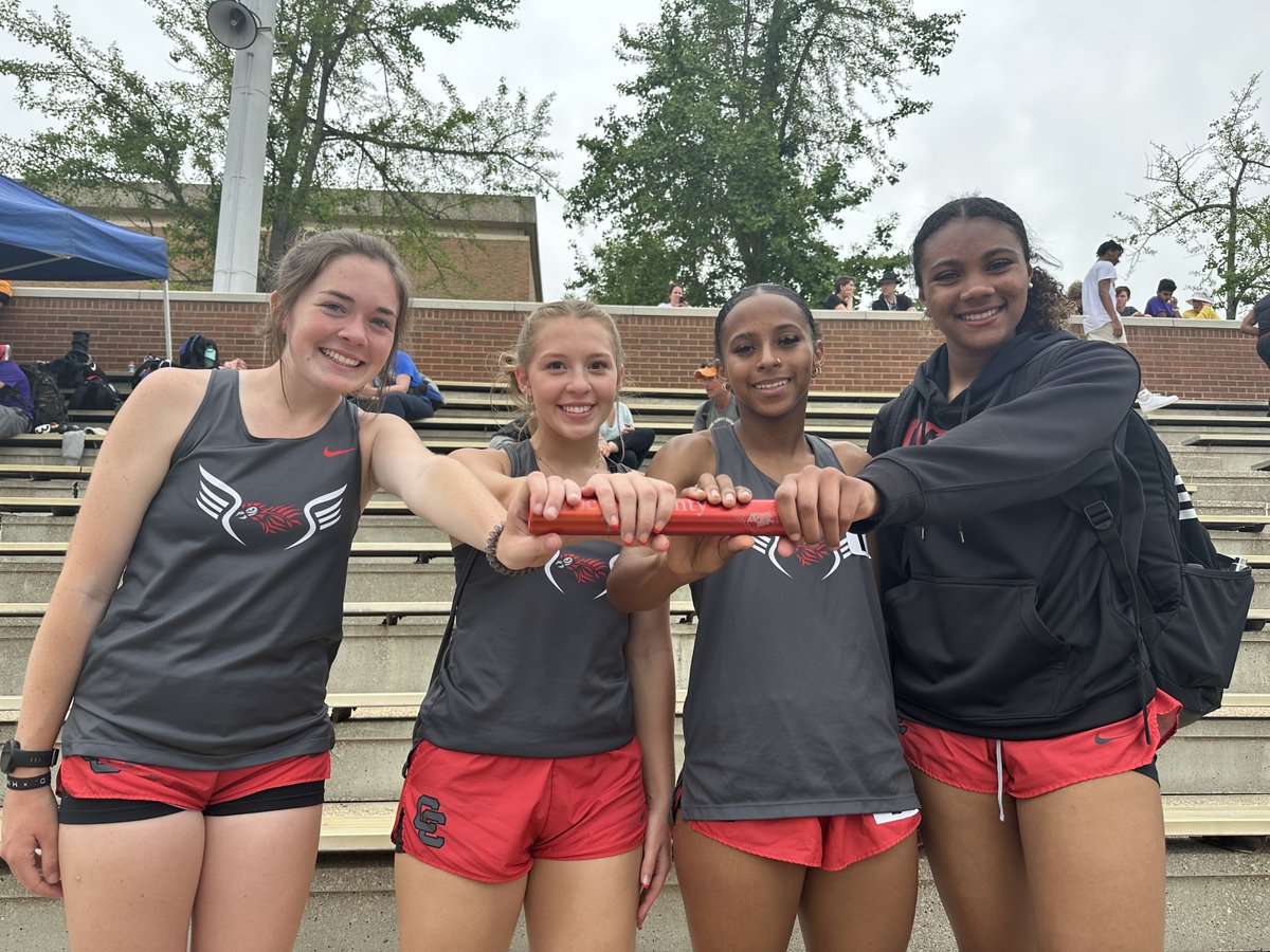 CCHSTrackTeam's tweet photo. Our girls 4x400 team breaks the modern school record today with a time of 4:22.57!
@LaniLewis1014 @lexi_massengill @Jessi40638361
@Jpittman12345 https://t.co/xN6ssxuBAP
