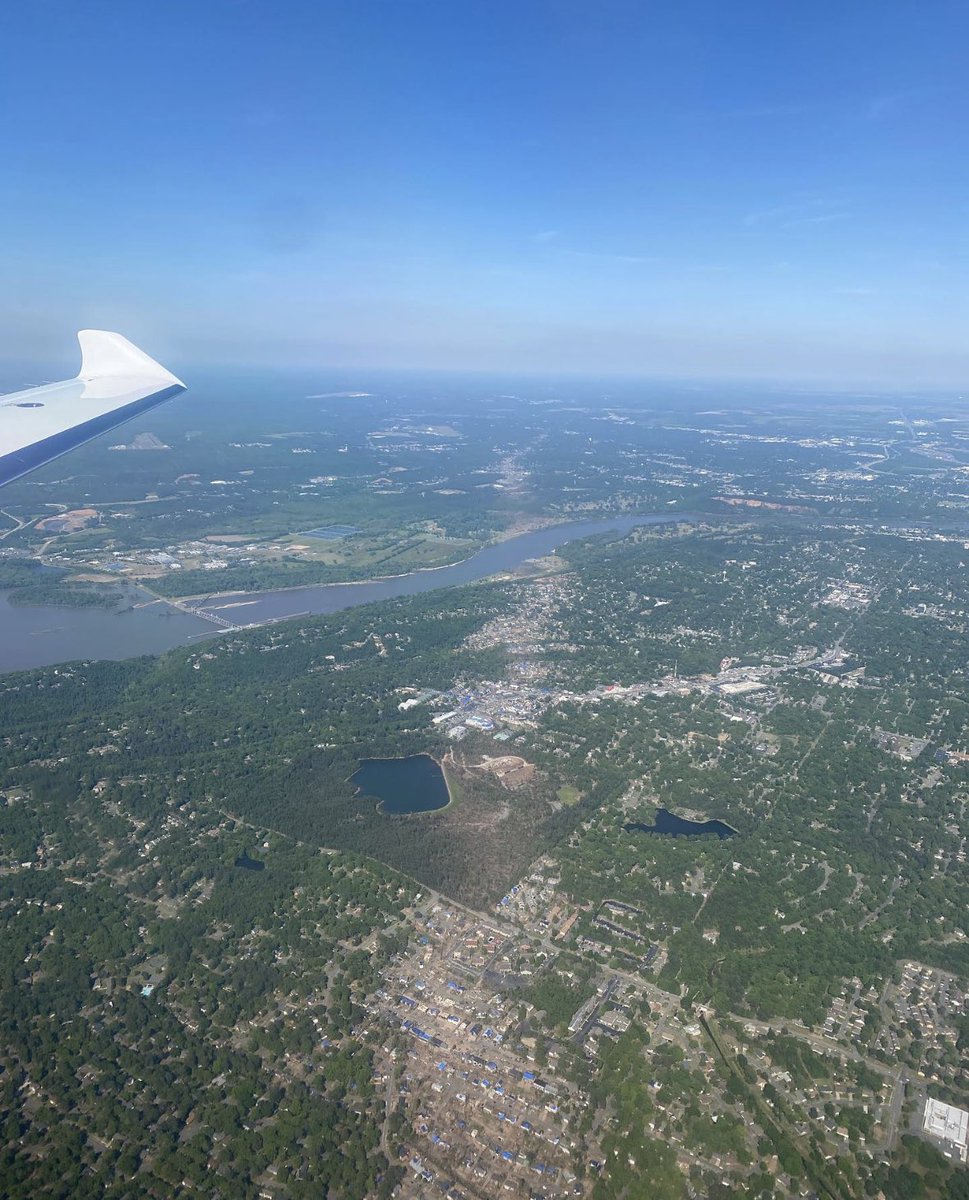 Damage and earth scar from the Little Rock EF3 #tornado on March 31st. 

Wanted to share the image because it showcases how a tornado crossed over a larger river. 

For some reason, this is still thought to not be possible by some people - which is ridiculous. 

The image is from