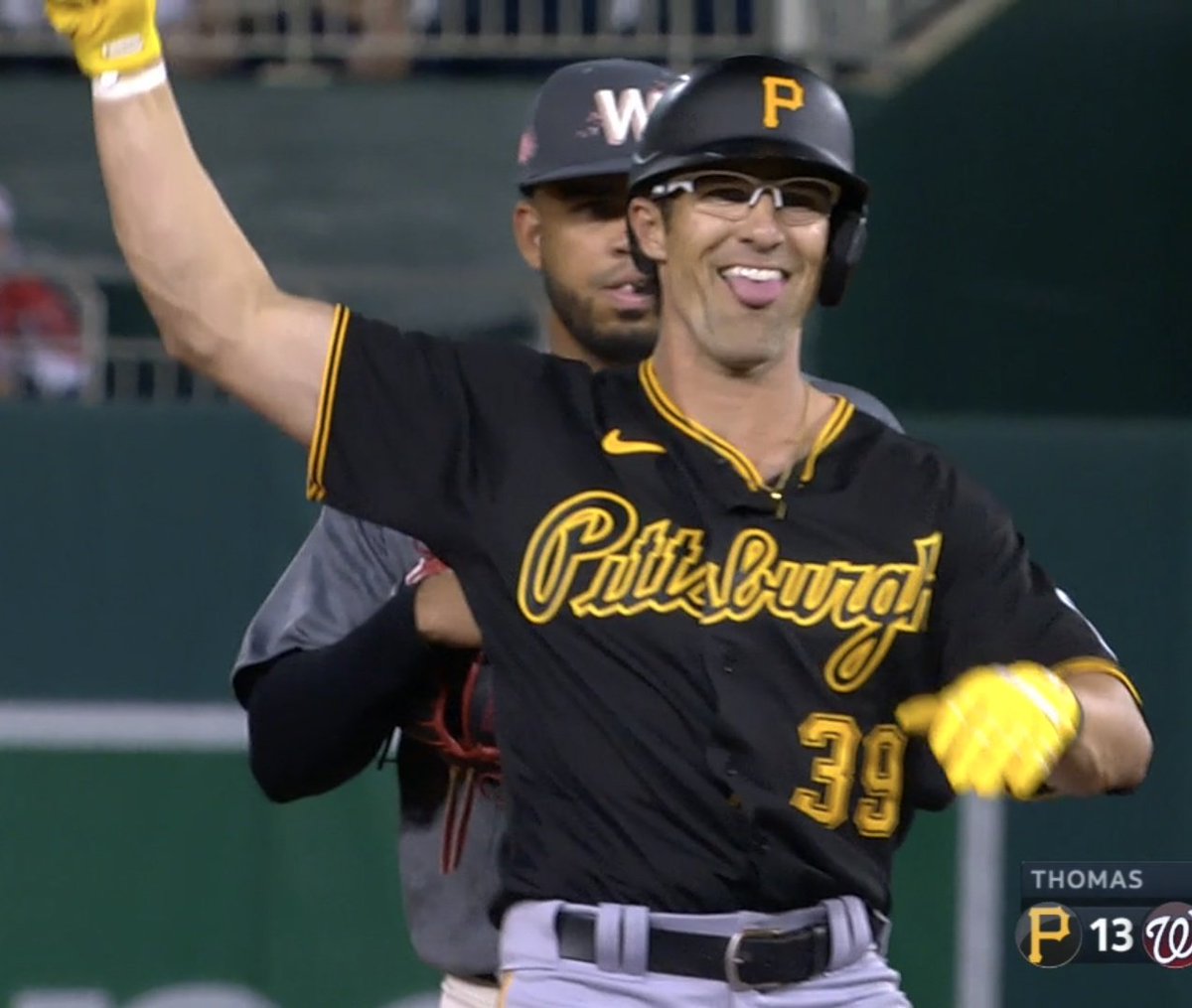 It's simply amazing how things play out sometimes...

• Yesterday's game is postponed due to poor weather.

• Drew Maggi gets optioned, but was named the 27th man for the double-header v the Nationals, and stays with the team.

• The Pirates surge ahead 12-0 so Maggi gets a