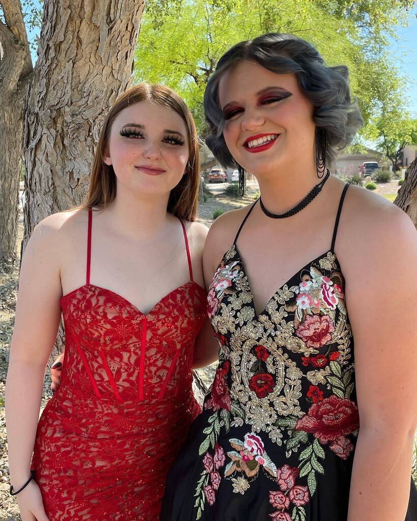 USMCSundevil's tweet photo. Evie looked STUNNING for the Prom! She went to Verrado’s prom with Mila and they both looked amazing and happy! #SeniorSaturday #DanceTheNightAway #CasinoRoyale https://t.co/SDT5Ii91Xu https://t.co/XsWtZY76mq