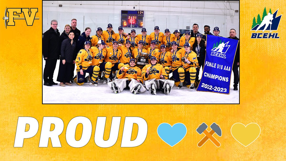 This team. 💙 ⚒️ 💛
An incredible season for the <a href="/FVRush_aaa/">Fraser Valley Rush</a> ...! You did us proud at #EssoCup! Congrats to the players, staff, and everyone involved! You made us proud!