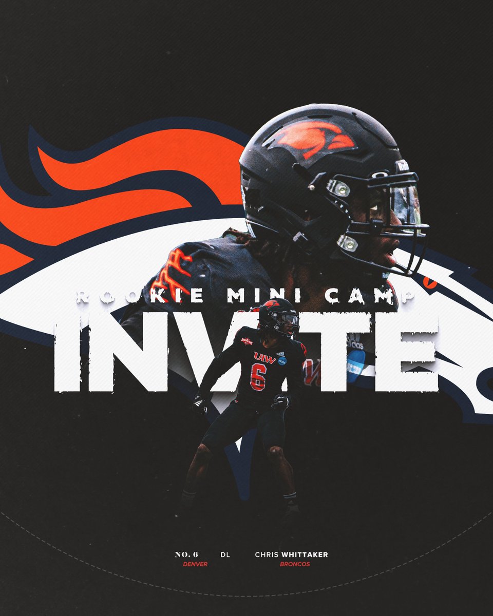 UIWFootball's tweet photo. Dreams ➡️ Reality 

Congratulations to @GetWhitt5  for accepting a Rookie Mini Camp Invite @Broncos 

#ProCards / #BroncosCountry https://t.co/qsWMDXyWG3