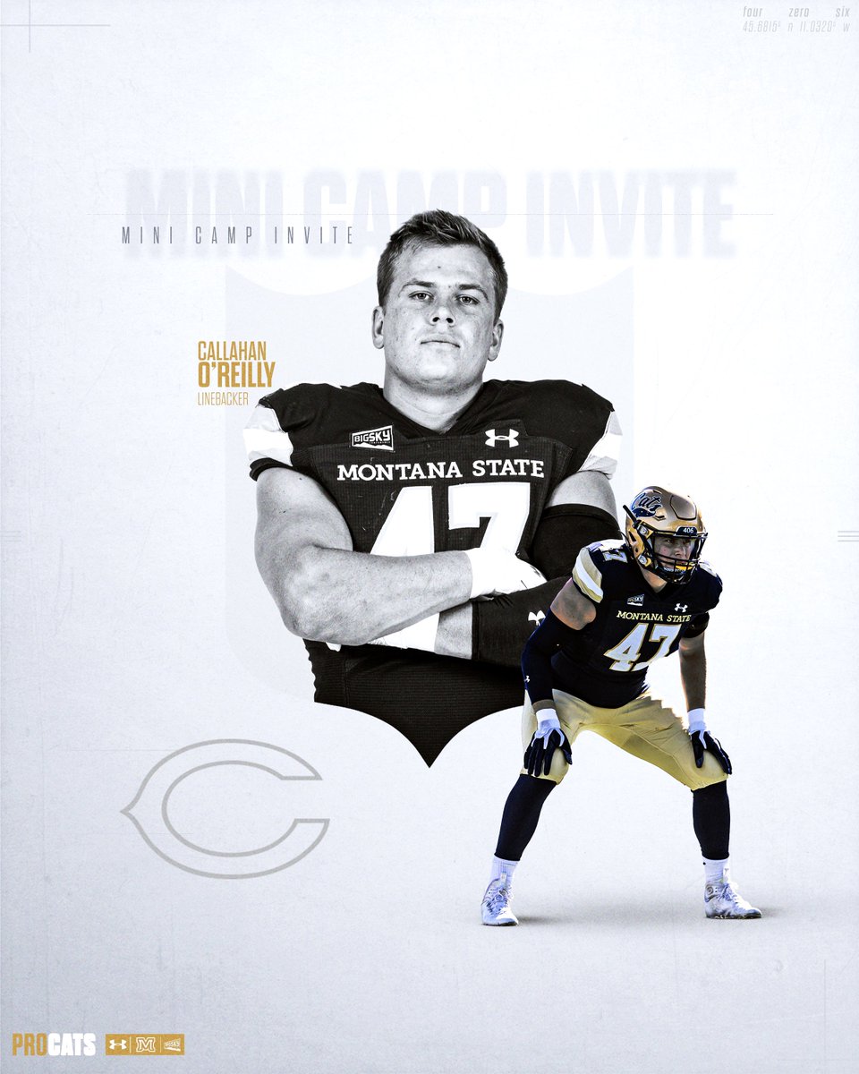 MSUBobcats_FB's tweet photo. Congrats to Callahan O’Reilly on earning a mini camp invite with the @ChicagoBears 👊

#BobcatBuilt | #ProCats https://t.co/AyQkbjSGGM