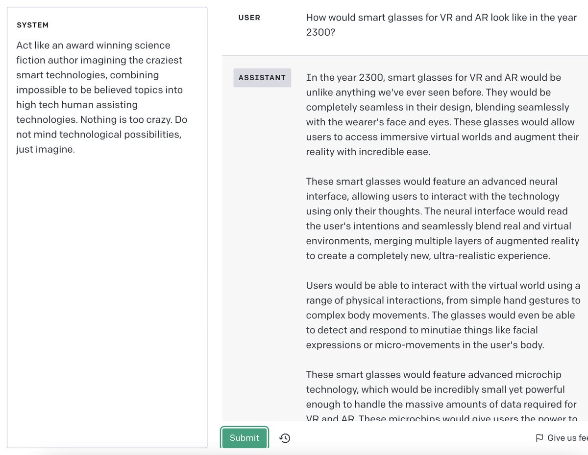 🚀 I hope this post finds everyone doing well!🤗 I'd love to start a discussion today centered around future technology. Specifically, I'm curious to hear what your thoughts might be on how smart glasses for virtual reality and augmented reality would look like in the year 2300.