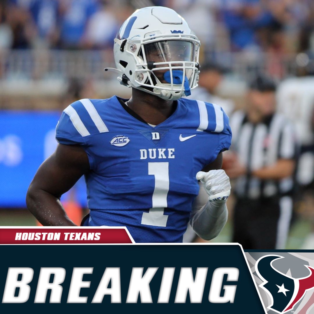 The #Texans are signing Duke DB Darius Joiner, according to <a href="/AaronWilson_NFL/">Aaron Wilson</a>