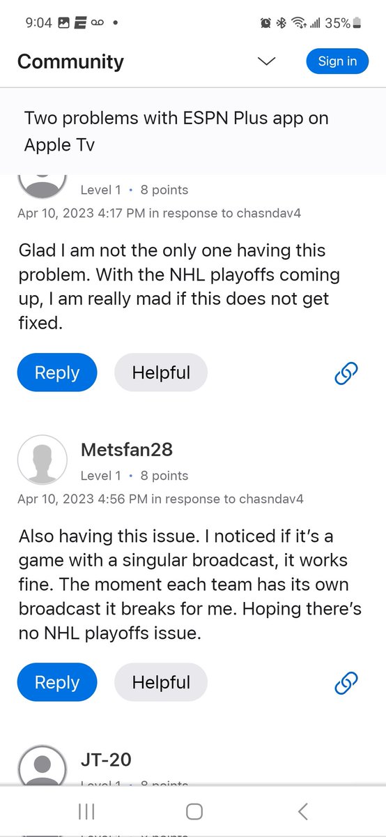 JasonLMoomau's tweet photo. @espn so you ever gonna fix your app on Apple so we can multicast? Been a month. Know you all at @Disney and @Apple are busy counting all your money, but would be nice if you worked on fixing your bugs. Seems like I'm not the only one with this issue. https://t.co/6W7gbkHTeL