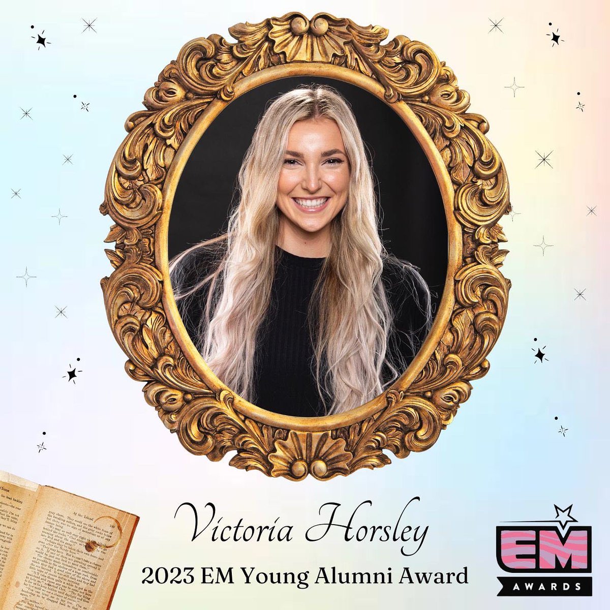 EM_Awards's tweet photo. The 2023 EM Young Alumni Awards goes to Victoria Horsley!🦋

She is the global competition manager for VALORANT at Riot Games. VALORANT is one of the largest esports properties in the world!

Congrats, Victoria!💐 https://t.co/PLoAXr3kPb