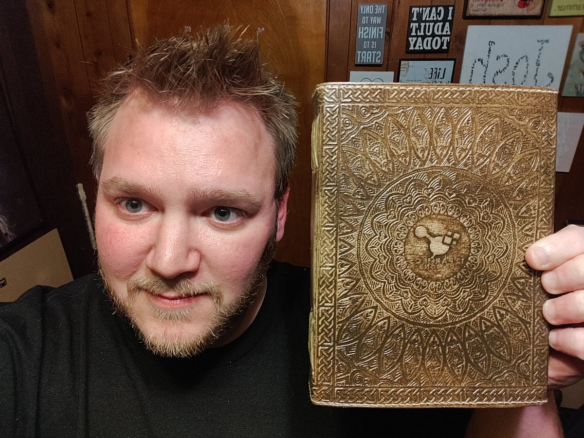 So stoked for this journal I won from @GUAdventurePod !! The journal is from @12PDesigns and is not only gorgeous, but well made! Jelly? Don't be, get yourself one of the great designs in 12 parsecs shop! (My ugly mug is there for scale)