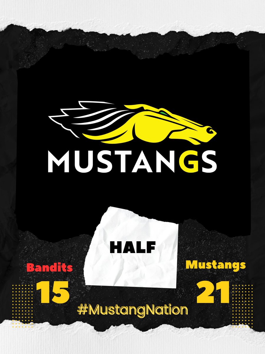 GilletteMustang's tweet photo. Mustangs are up at half! https://t.co/IMFLAQEnXX