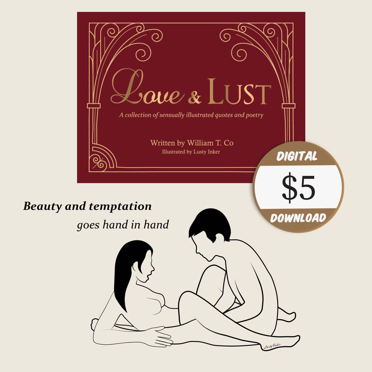 LustyInker's tweet photo. PDF of my book "Love & Lust" is now available for only $5 on my Etsy shop! You can check that out on the website https://t.co/o1BwVHRA88 :D
I sincerely hope you can support my work by buying this lovely lusty book!
#sexualart #sexydrawing #artisticnude #sexyartbody #nakedart https://t.co/Y44PSI7FHs