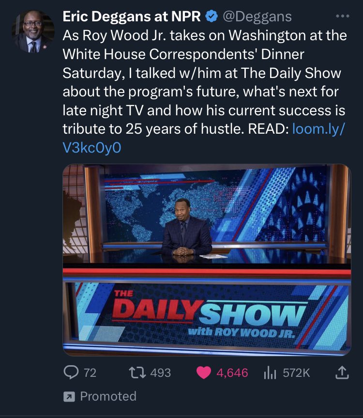 kevinsmith_tcnc's tweet photo. Literally the first time this bird app has promoted a tweet and an account that I actively want to support.
I don’t know how it happened, I am just here to celebrate the fact.
For the love of all things holy let’s go @Deggans @roywoodjr @TheDailyShow #PromoteThis https://t.co/E3TV5bWbhG