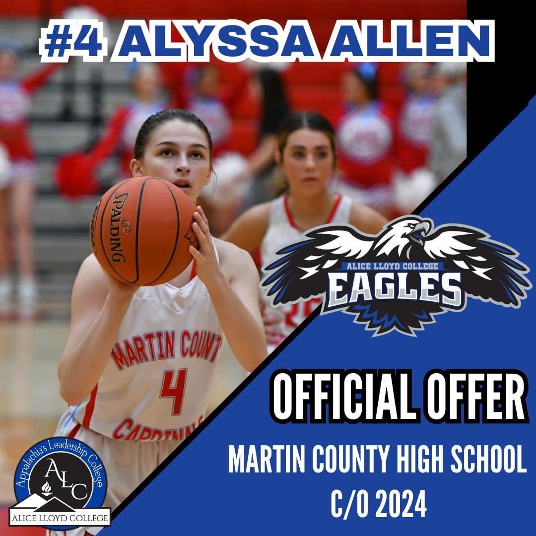Congrats to Alyssa Allen on getting an official offer from Alice Lloyd College!