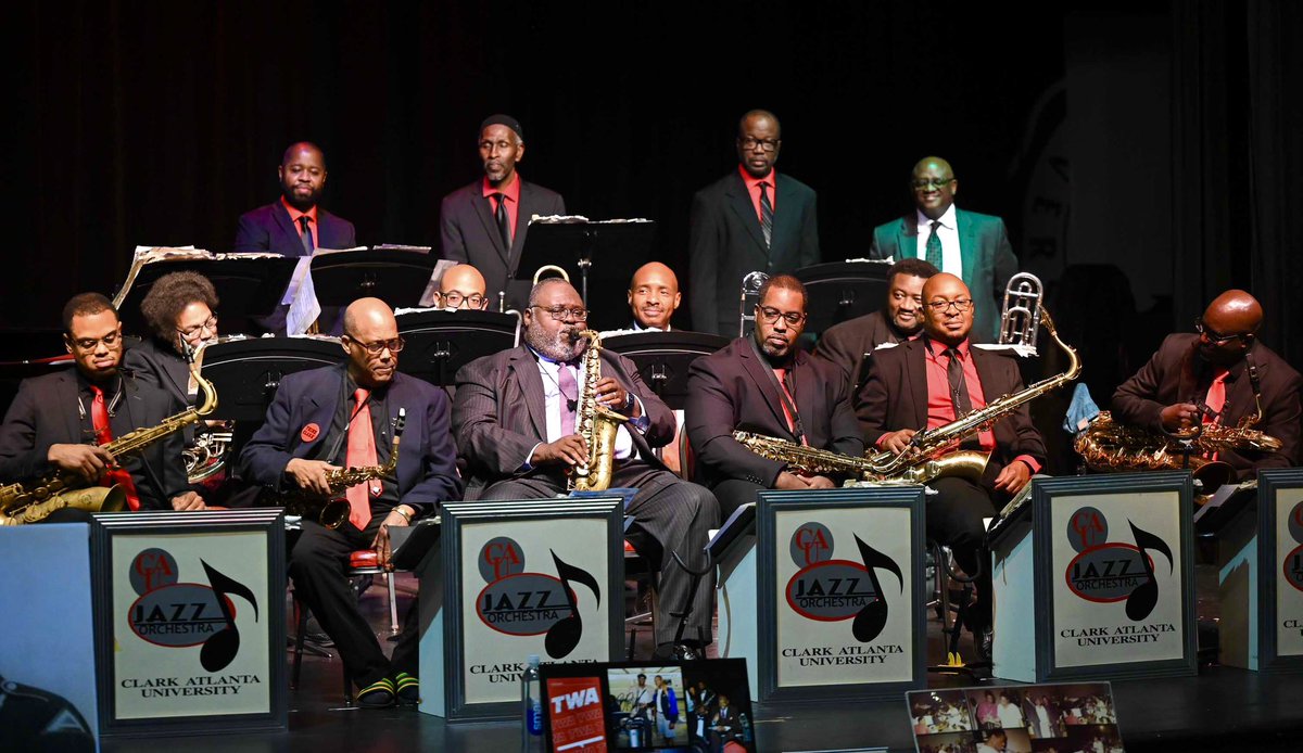 CAU's tweet image. Tonight, Clark Atlanta University’s Jazz Music Legend and Professor, Dr. James H. Patterson, along with CAU Alumni Jazz Orchestra, held an amazing tribute concert honoring the iconic jazz musician and composer, Duke Ellington.
