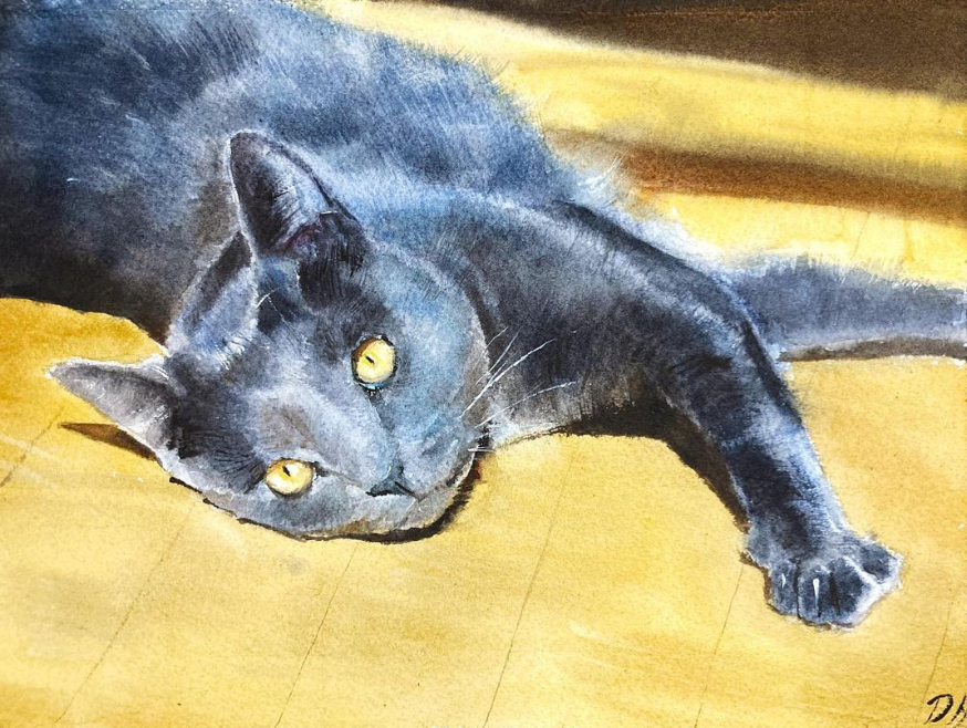 i somehow forgot to post this here:
Mary, watercolors on rough arches paper, 9"x12"
#watercolor #petportrait