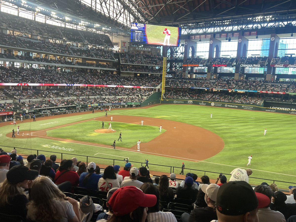 When you have a baseball tournament in Dallas and games get done early. You head to another baseball game to watch watch Yankees vs Rangers ⚾️