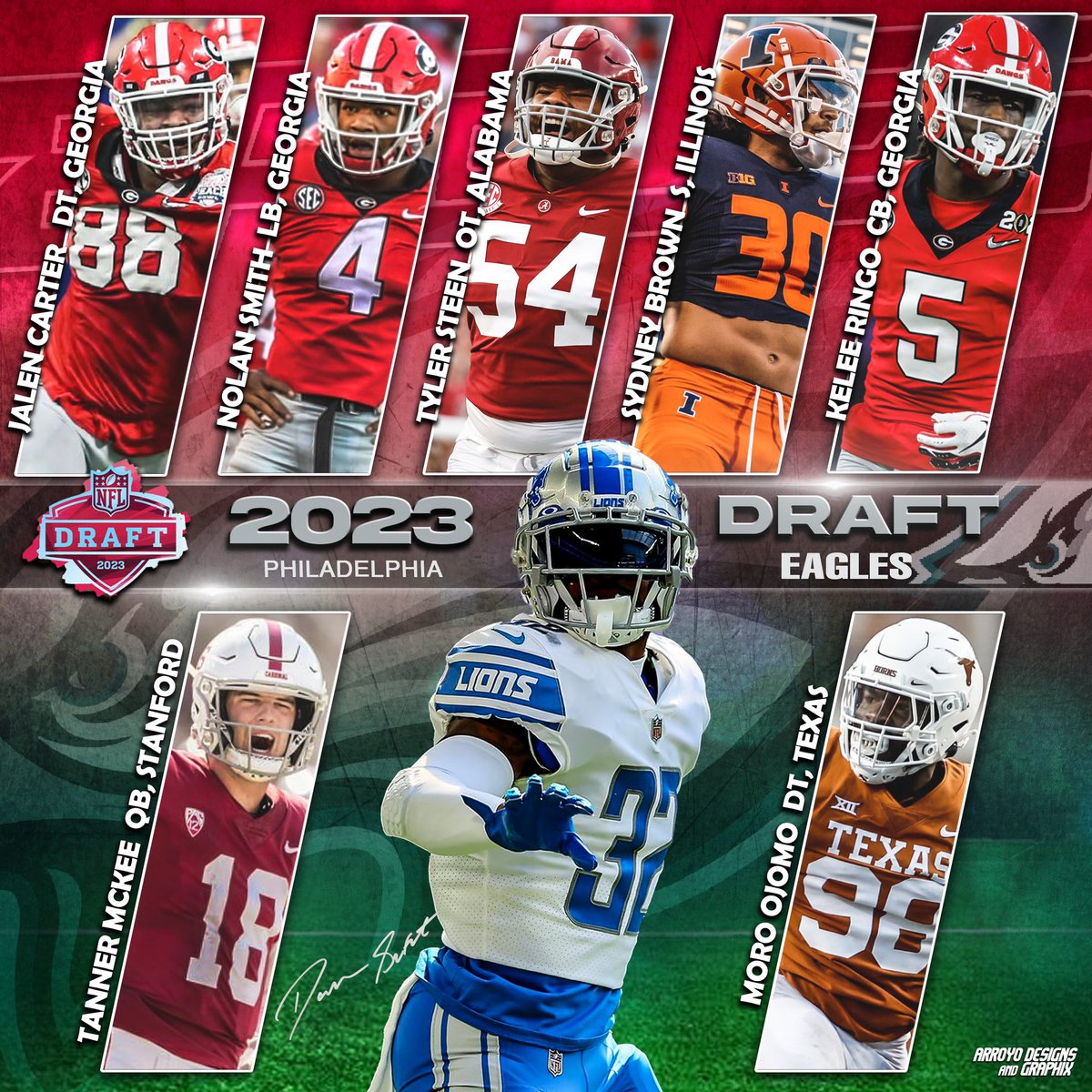 ADandGraphix's tweet image. Howie, take a bow! What a draft. Biggest steal? Giving up next year’s 4th and a pick swap for @dreswift_ !!! Let me know your thoughts.
#FlyEaglesFly #NFLDraft #DraftSuccess #HowieDoingHowieThings