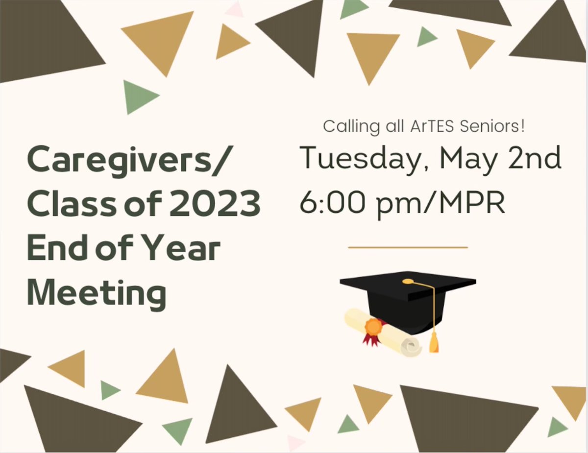 ArtesMagnet's tweet photo. Class of 2023...we're looking at you! Let's get ready to celebrate! https://t.co/ysLKmphv0s