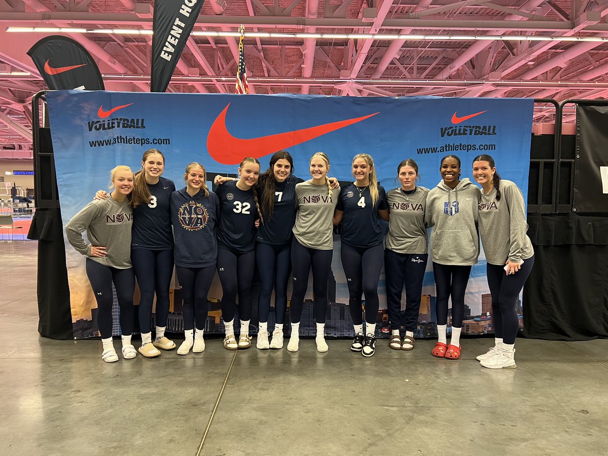 CoachCalebF's tweet photo. Have been bad at remembering to update this season but today was a special one. We were down big in a important match 15-22. This team found a way to claw back and EARN our spot in Gold tomorrow! 

Teamwork makes the dream work! Excited for what tomorrow brings! @NOVAJuniors https://t.co/JKWHVydLpZ