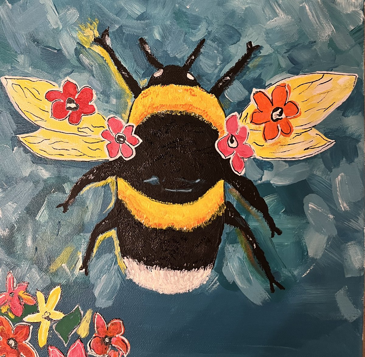 HTurnerFisher's tweet image. Rainy day = See the Good : water for my newly planted daisies and time to finish this painting. #beehappy #createart @erlwrdsb