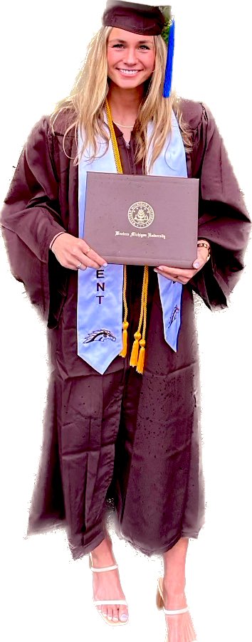 Congratulations to <a href="/abbyyvoss/">Abby Voss</a> on earning her degree from <a href="/WesternMichU/">Western Michigan University</a> we <a href="/WMU_WBB/">WMU Women's Basketball</a>  are very proud of you and we know you will do great moving forward!