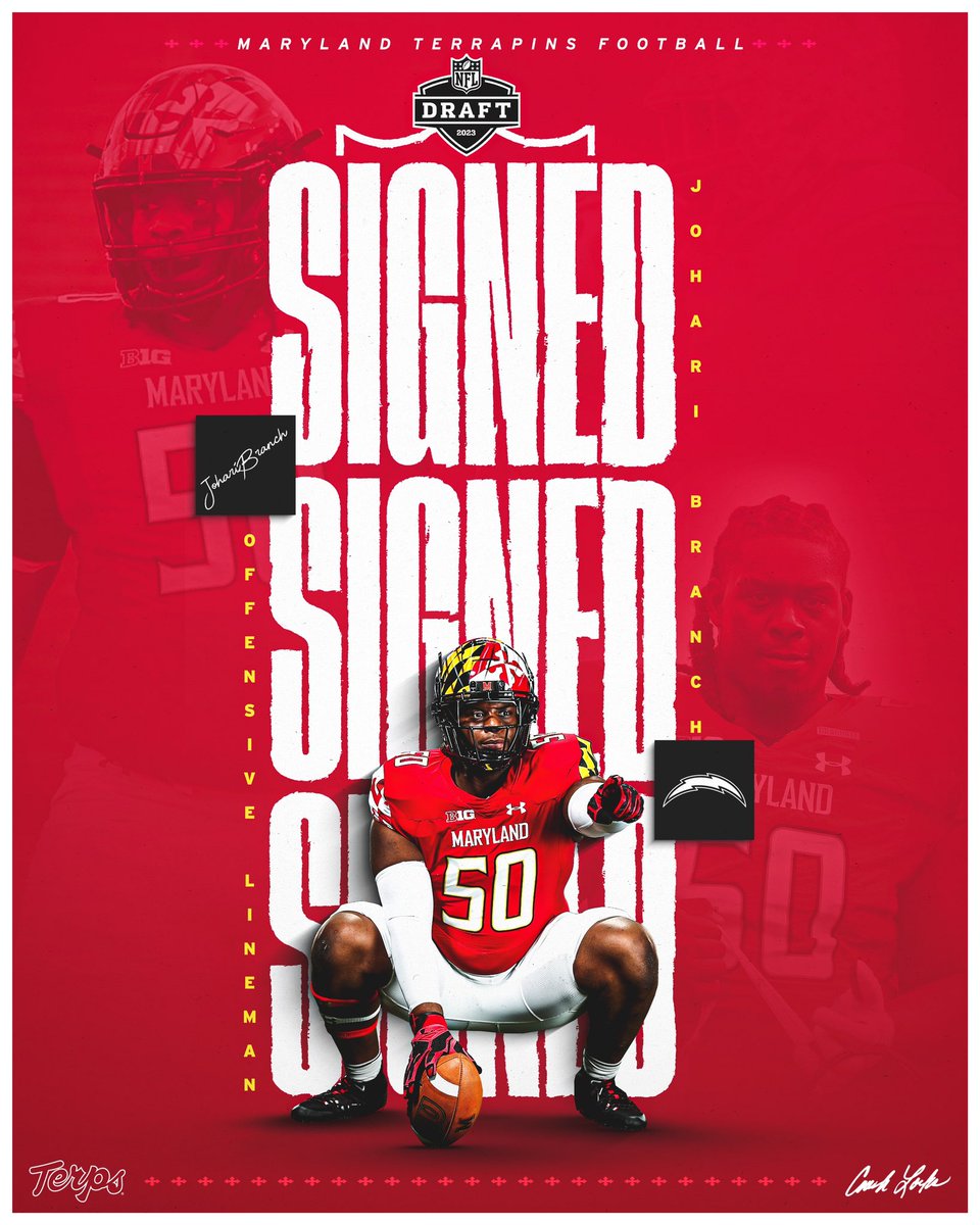 TerpsFootball's tweet photo. Big Branch!

Congrats to @Dafamous_Hari on signing with the @chargers! https://t.co/Mla4piUMb5