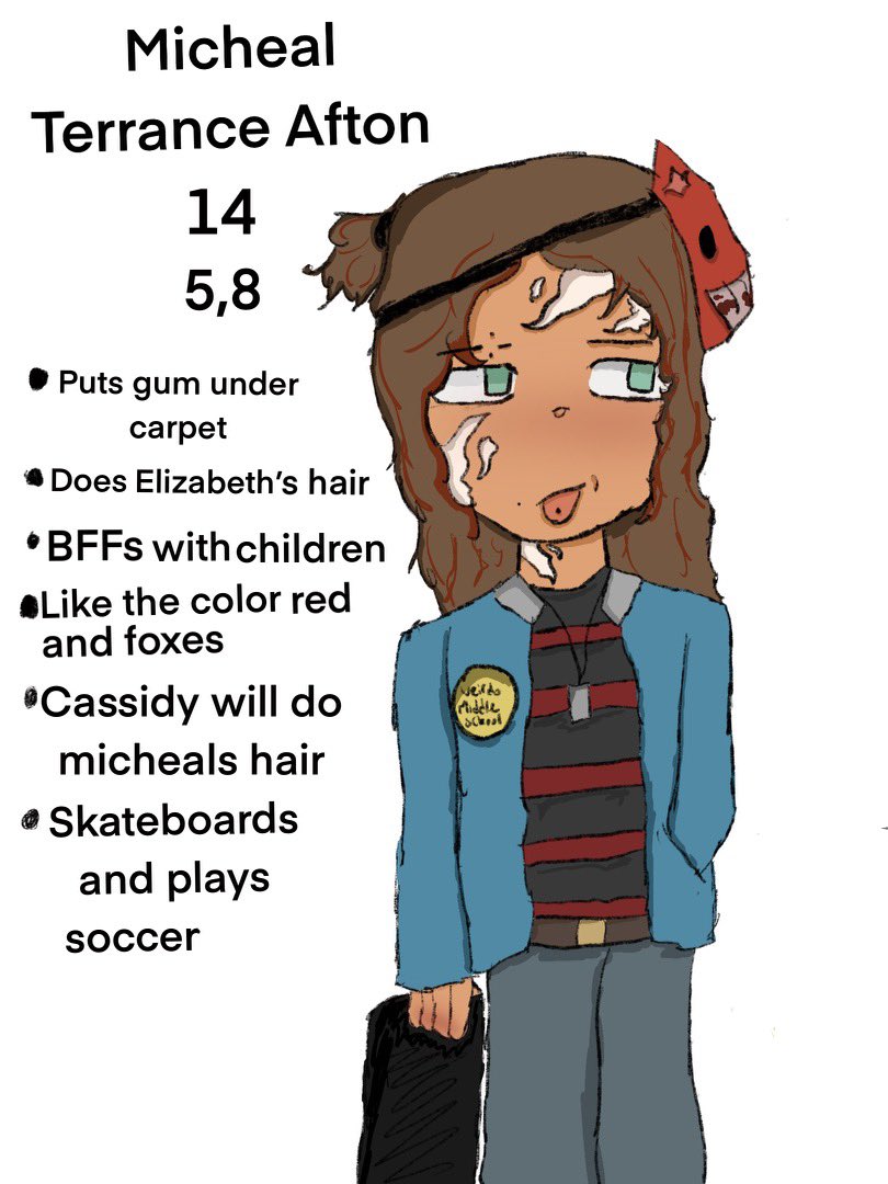 cheetodustco's tweet photo. Michael Afton re-design!! (Art by snowy) #cheetodustco #cheetodustcomics #fnafcomic https://t.co/nnnC4Ur1it