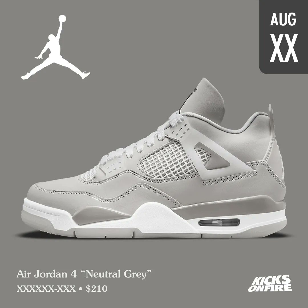 kicksonfire's tweet image. Air Jordan 4 “Neutral Grey” ❕🤍 Need this release ?