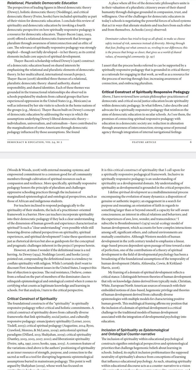 kellyske's tweet photo. Spirituality in Education, sometimes overlooked, is directly related to Critical Consciousness, Critical Social Justice, Praxis, Mindfulness, Race, Gender Identity/Expression, Paolo Freire, John Dewey, Bell Hooks, Nel Noddings, Broffenbrenner, and more...

https://t.co/svGGjbIQKL https://t.co/zSzB0vjzGp