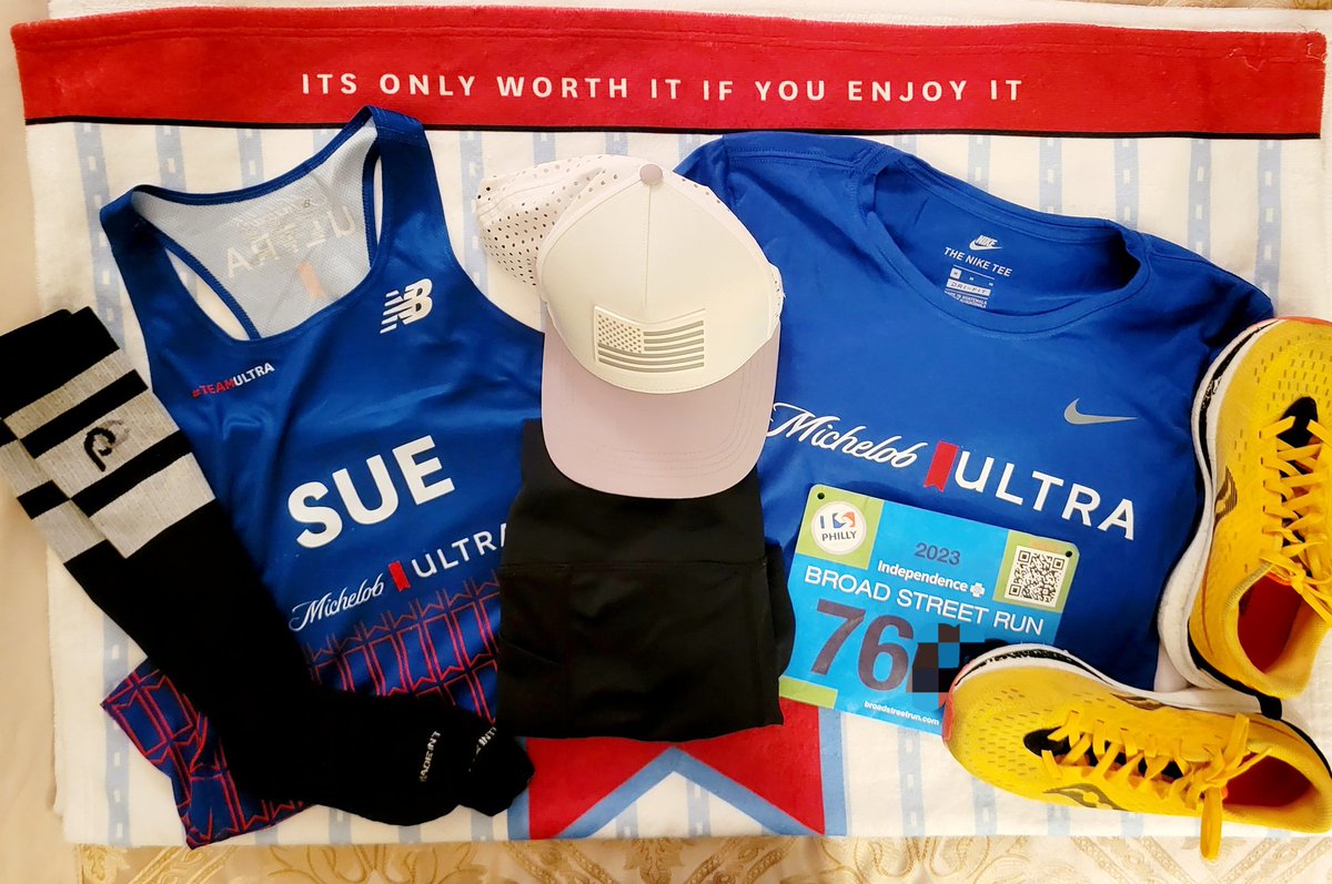 runSue19's tweet photo. Race ready including my towel.🤣

Let's take on Broad Street, Philly!!!! @MichelobULTRA #teamultra #loveyourrun #ultrajoy #phillylove #IBXBSR23 #proatenjoyment https://t.co/rPK4B0Qcv2