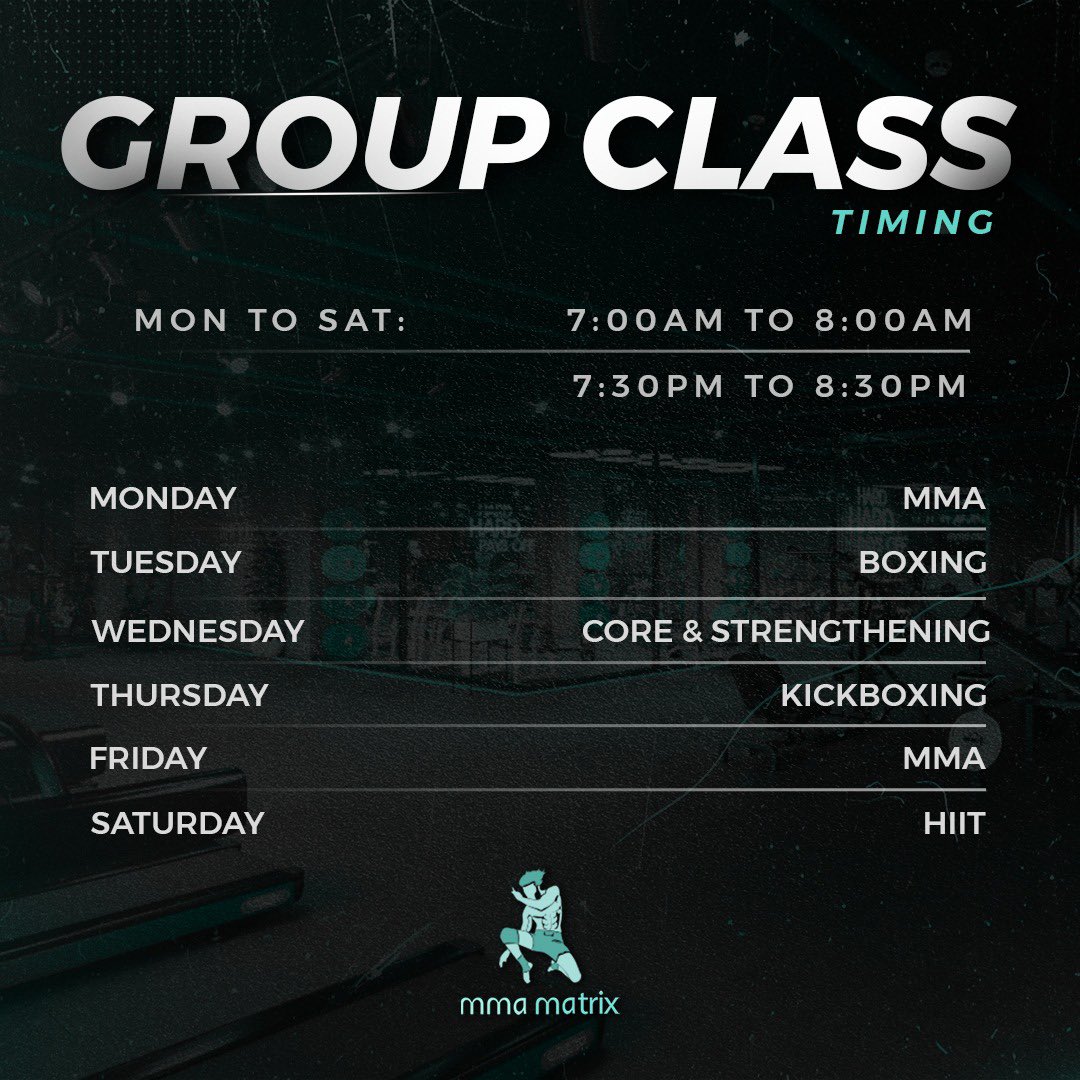 MmaMatrix's tweet photo. Join the tribe and train with our best β
Learn Boxing, MMA, kickboxing, HIIT, core & strengthening from our PRO Athletes and Trainers only at #MMAMatrixgym π₯
Sign up nowπͺπ»
.
#mma #mmamatrix #mmaclasses #groupprograms #fitness https://t.co/cTAAB5I7rP