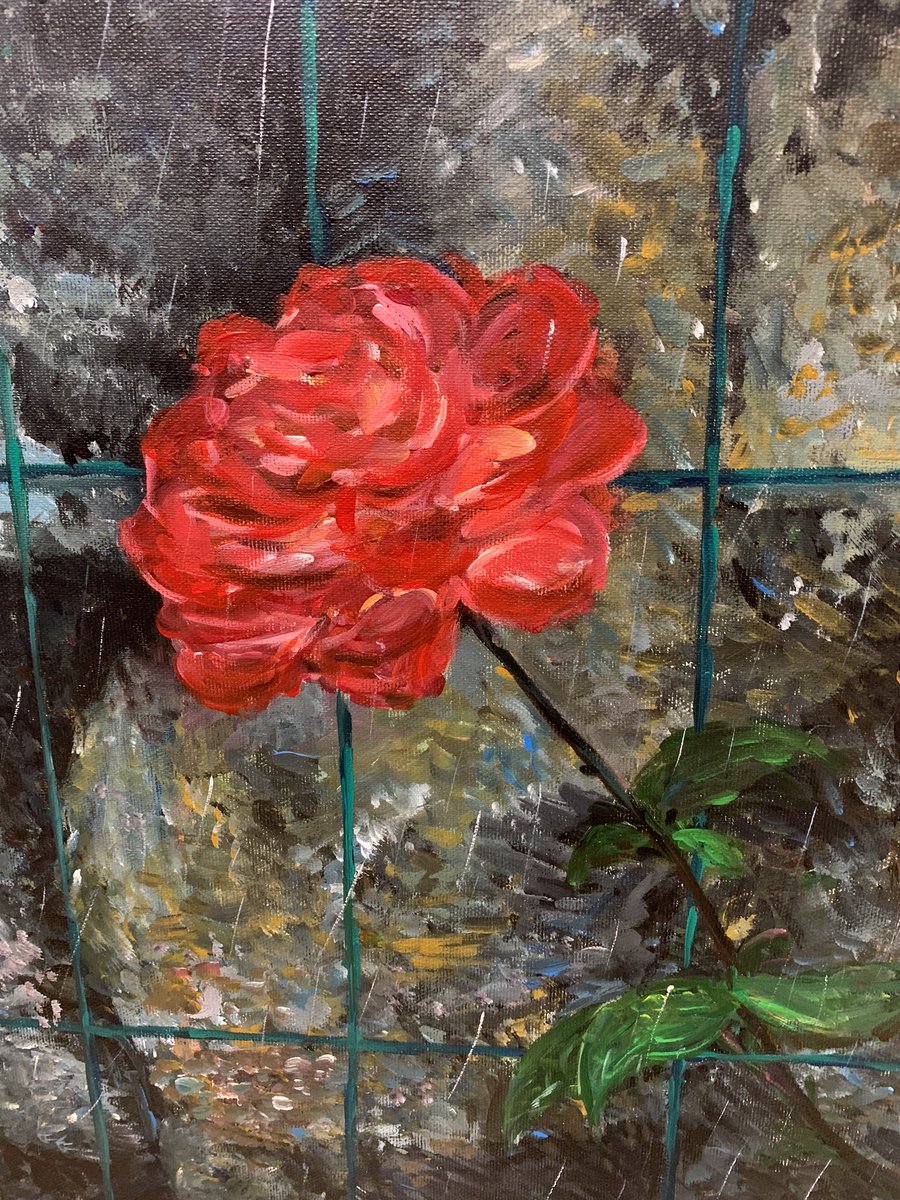 dayer_chen's tweet photo. ◆《野蛮绽放》
丙烯画/40×50cm/2023.4.29
◆画家：DAYER（中国🇨🇳）
◆出售：随缘

苹果原相机拍摄，早上有点反光。 https://t.co/eYl0W1NrlW