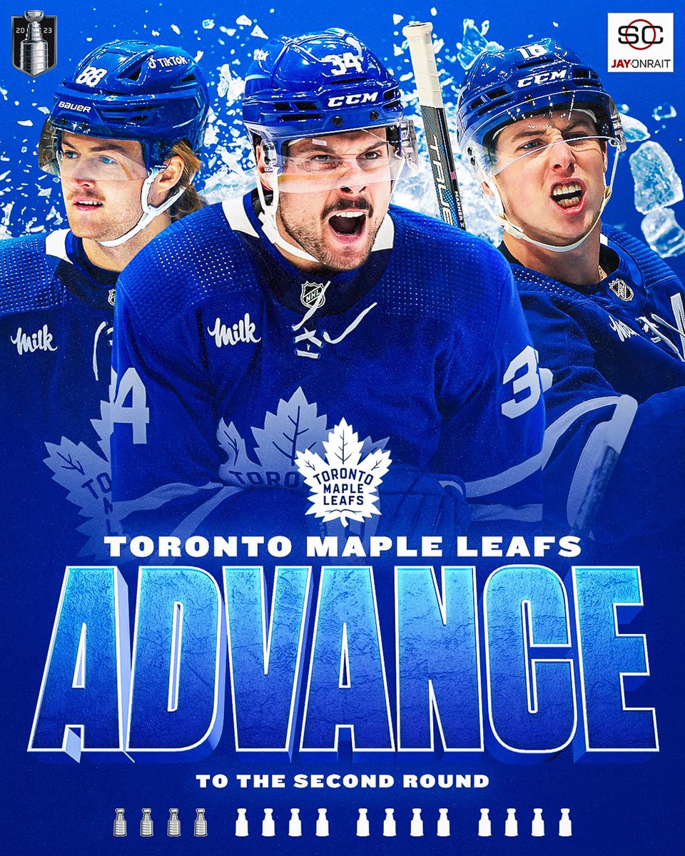 JayOnSC's tweet photo. The Toronto Maple Leafs win a playoff series for the first time since 2004! https://t.co/hQRcoofUyA