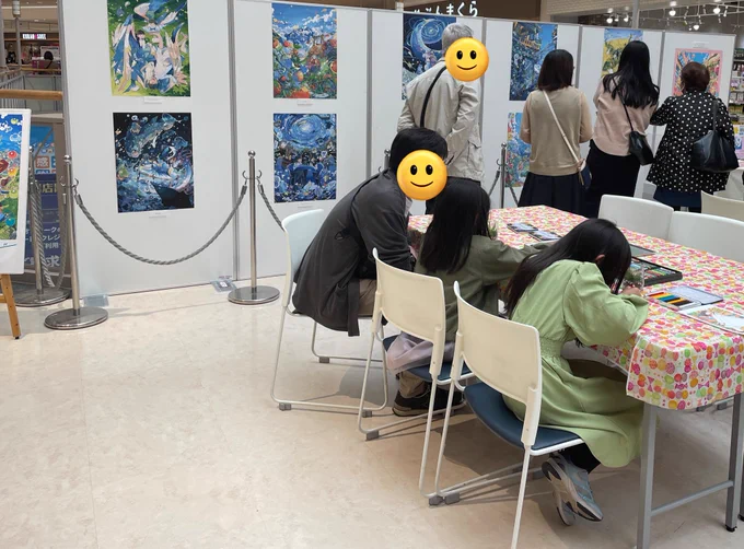 イオンモール新居浜の作品展に在廊してます〜! 17時ぐらいまでいます!お気軽にお声がけください