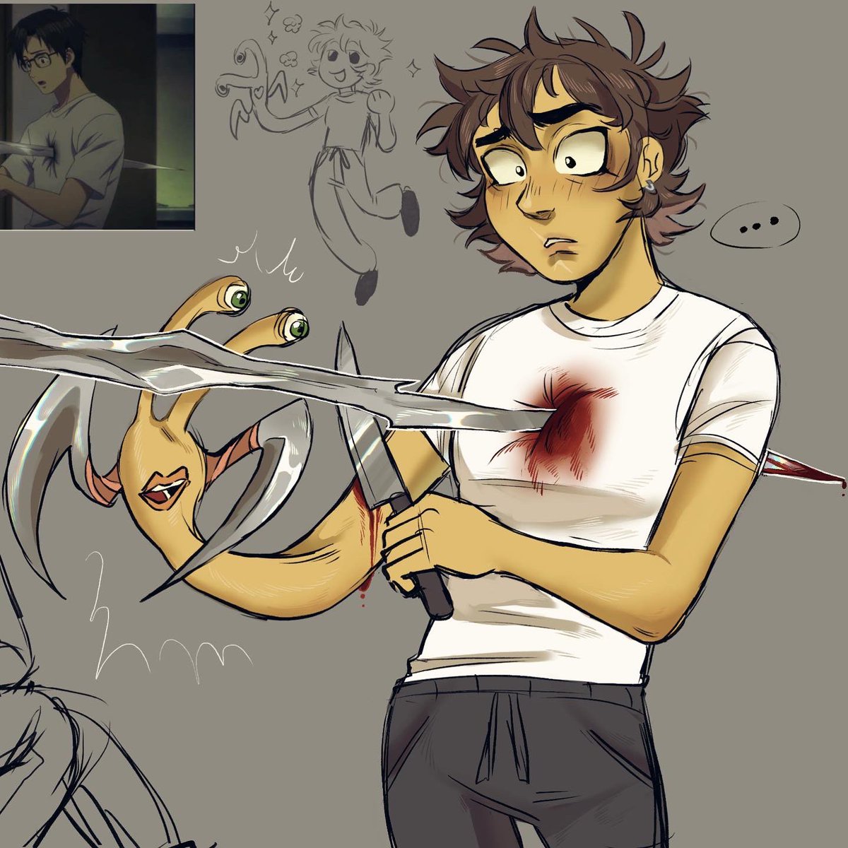 Kiddo26487807's tweet photo. inserted my persona into parasyte because I’m insane and can’t go 5 seconds without inserting myself into a piece of media 🙏 https://t.co/FxRcMMJN2O