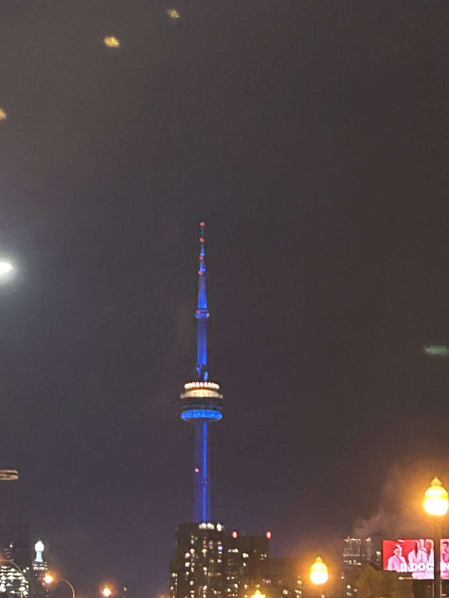 That didn’t take long. CN Tower lit for the Leafs