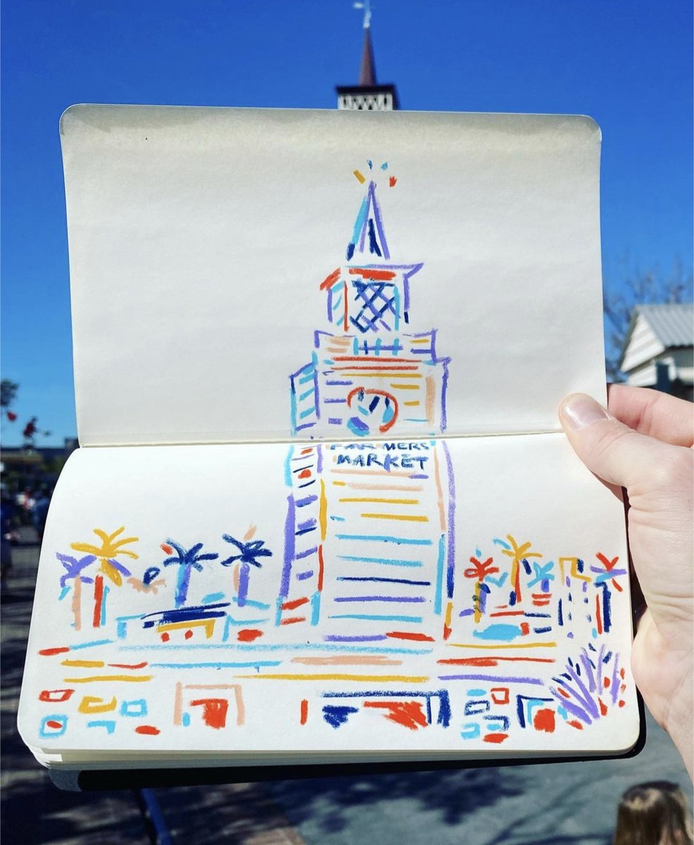Capturing the charm and history of the Original Farmers Market in beautiful watercolors by <a href="/jimandjuice/">Jimmy Thompson</a> 🎨🌟