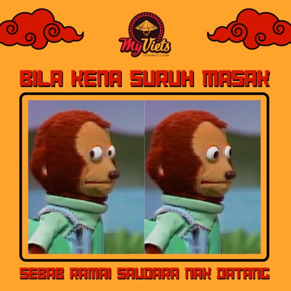 MyViets_my's tweet photo. Bila mak suruh masak sebab saudara-mara nak datang be like.🤭🤭

Haa jangan panik jangan risau order sahaja dekat MyViets confirm saudara mara puji dengan makanan korang sajikan.🙈🙈

Barulah lain daripada yang lain hidangkan makanan authentic Vietnam untuk tetamu.😆😆 https://t.co/hgt30GtD05